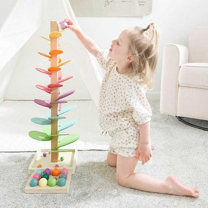 Interactive Marble Tower For Children Wooden Educational