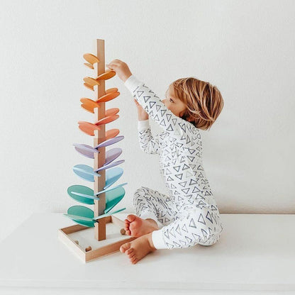 Interactive Marble Tower For Children Wooden Educational