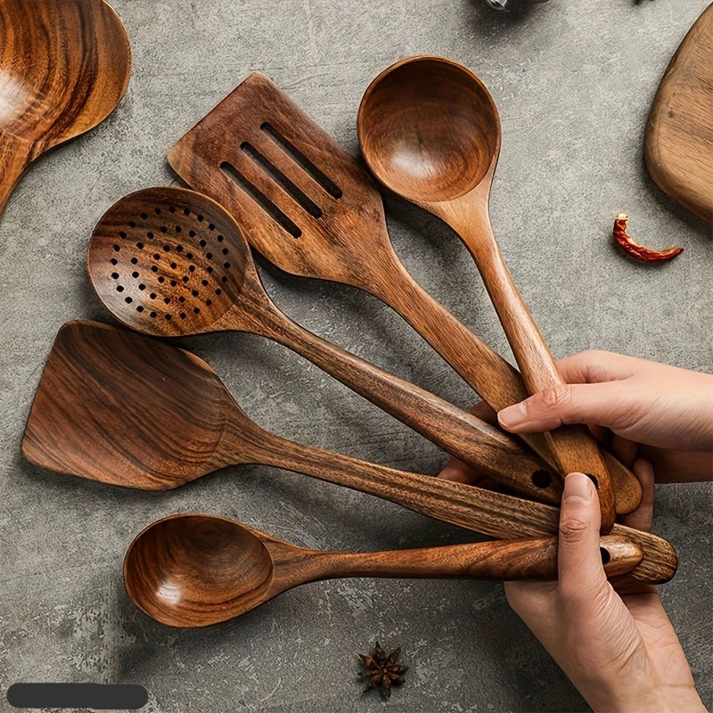Natural Teak Wood Kitchen Set, Durable Design