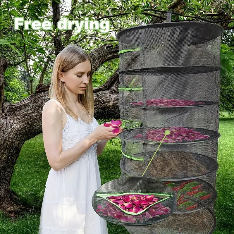 Foldable Drying Rack, Multi-Tier Mesh Design for Efficient Drying