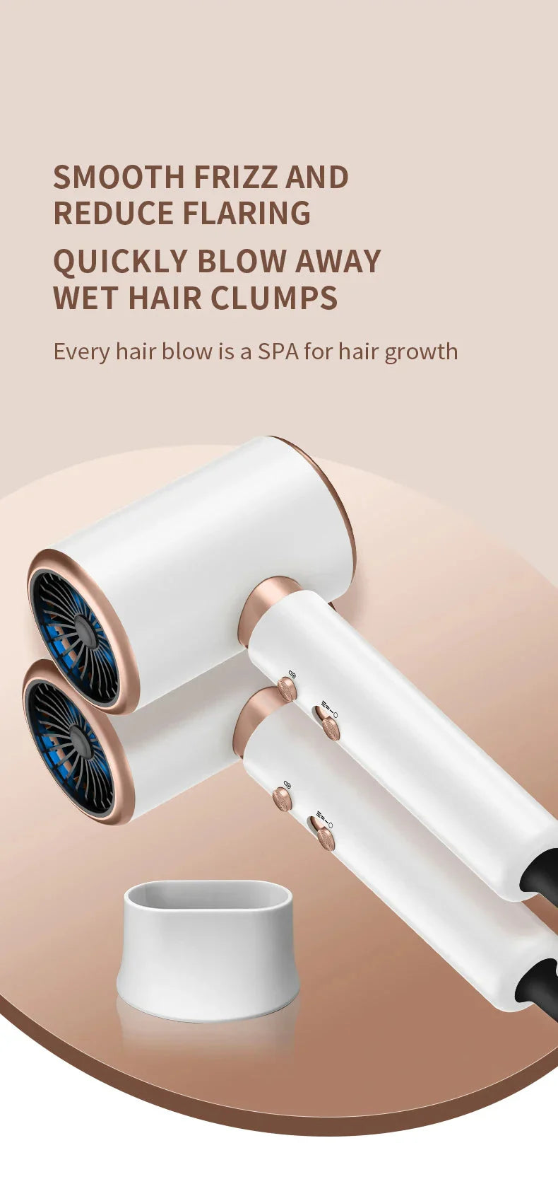 High-Power Hair Dryer, Dual Temperature Settings