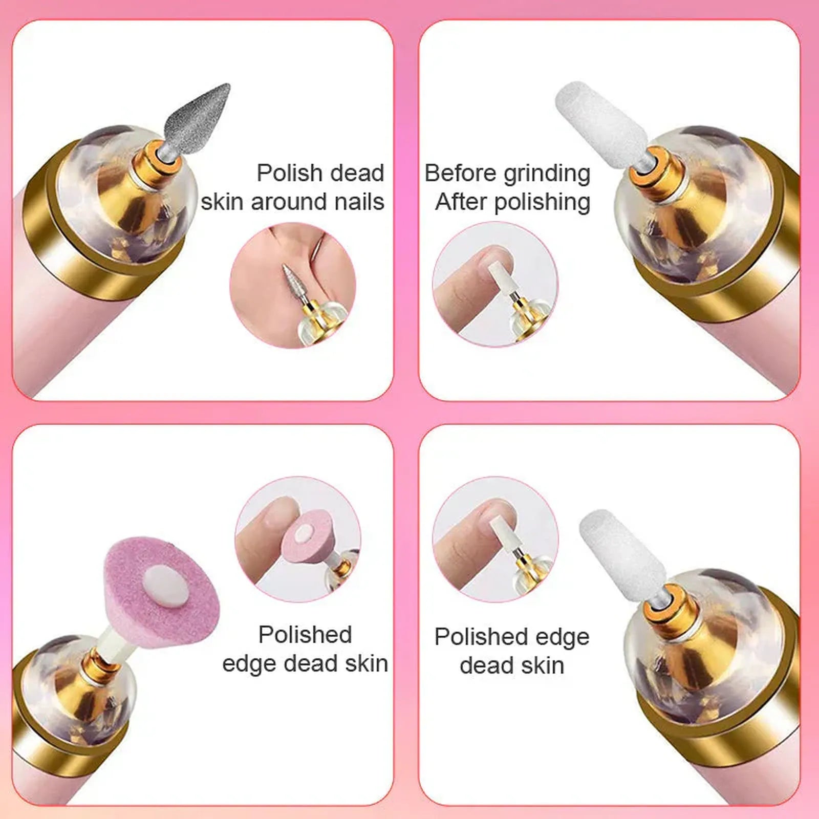 Versatile Nail Care Device, Portable Manicure Tool with LED Light