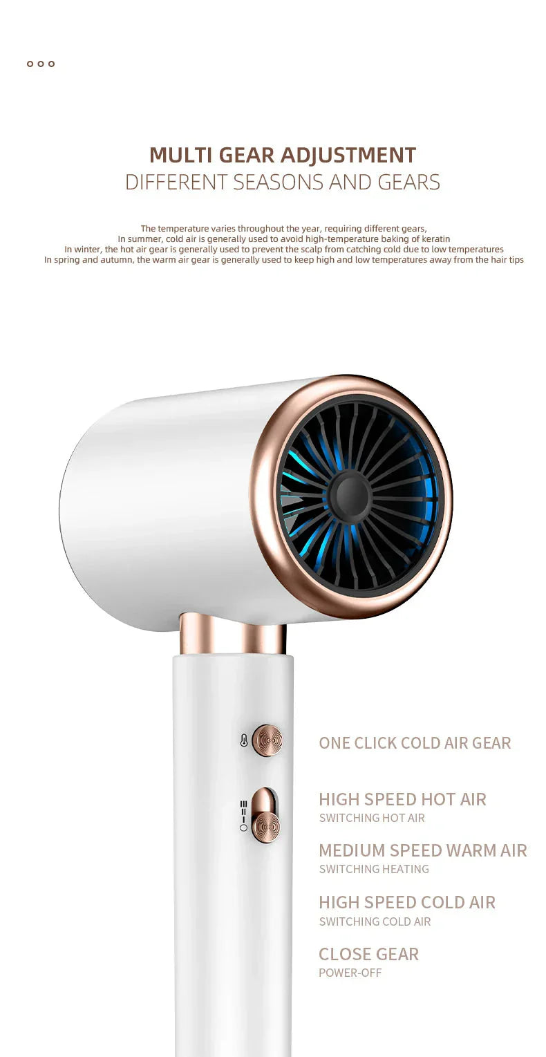 High-Power Hair Dryer, Dual Temperature Settings