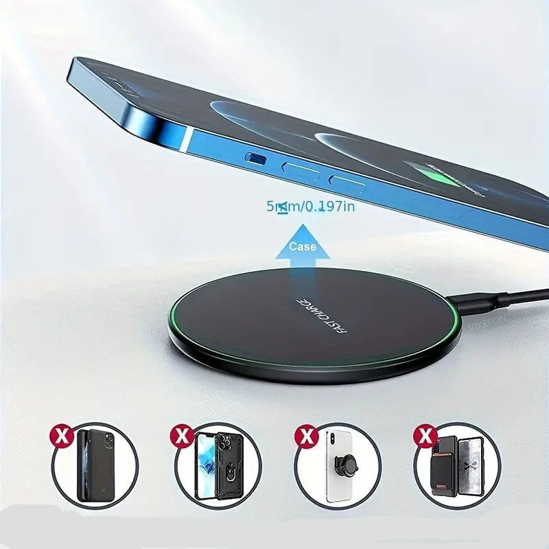 30W Wireless Fast Charging Pad, Versatile Compatibility