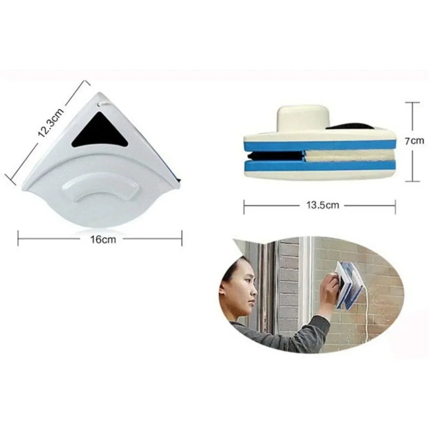 Magnetic Glass Cleaner, Dual-Sided