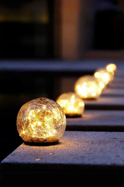 Solar Glass Cracked Light Ixie Orb  Enchanting Glow