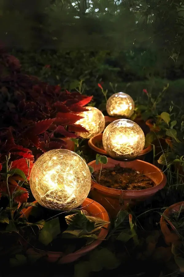 Solar Glass Cracked Light Ixie Orb  Enchanting Glow