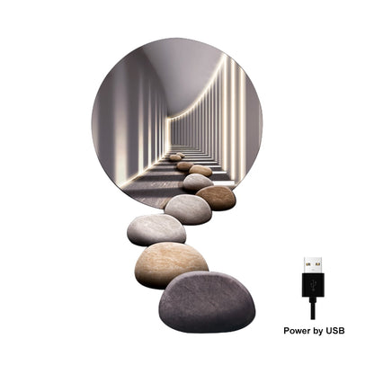 LED Wall Art With Stone Abstract Design  Modern Acrylic Decor