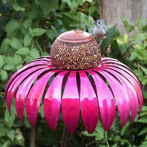 Decorative Bird Feeder Station, Floral Style