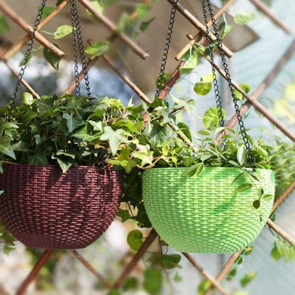 Braided Plant Hanging Basket with Chain, Suitable for Balcony and Garden