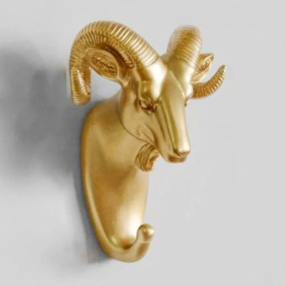 Chic Wall Hook, Golden Animal Head Design