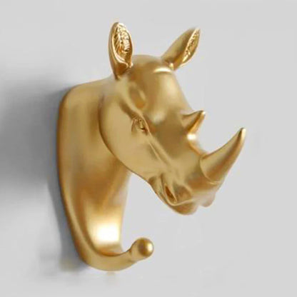 Chic Wall Hook, Golden Animal Head Design
