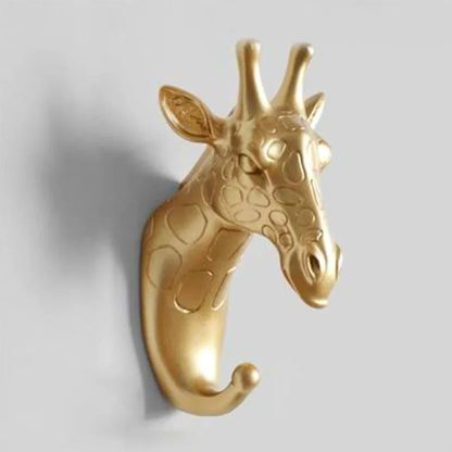 Chic Wall Hook, Golden Animal Head Design
