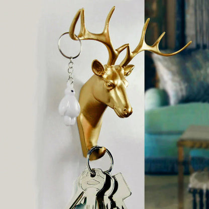 Chic Wall Hook, Golden Animal Head Design