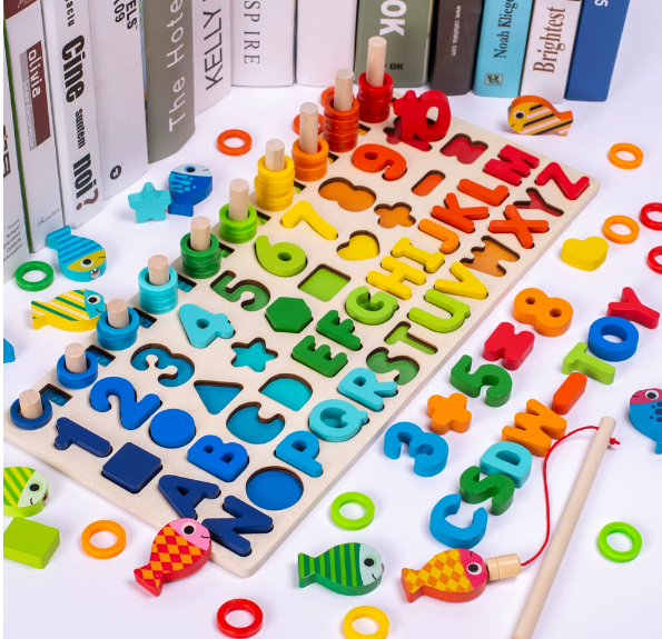 (done) Montessori Wooden Activity Board for Kids | Educational Learning & Counting Toy