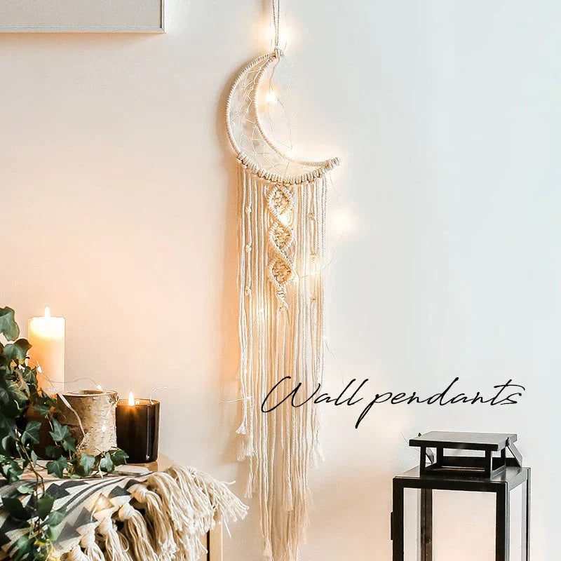 Boho Dreamcatcher, Illuminated Macrame Decor