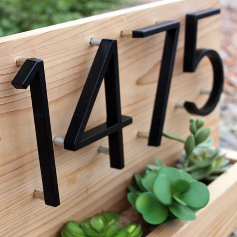 BLACK MODERN HOUSE NUMBERS | WEATHERPROOF