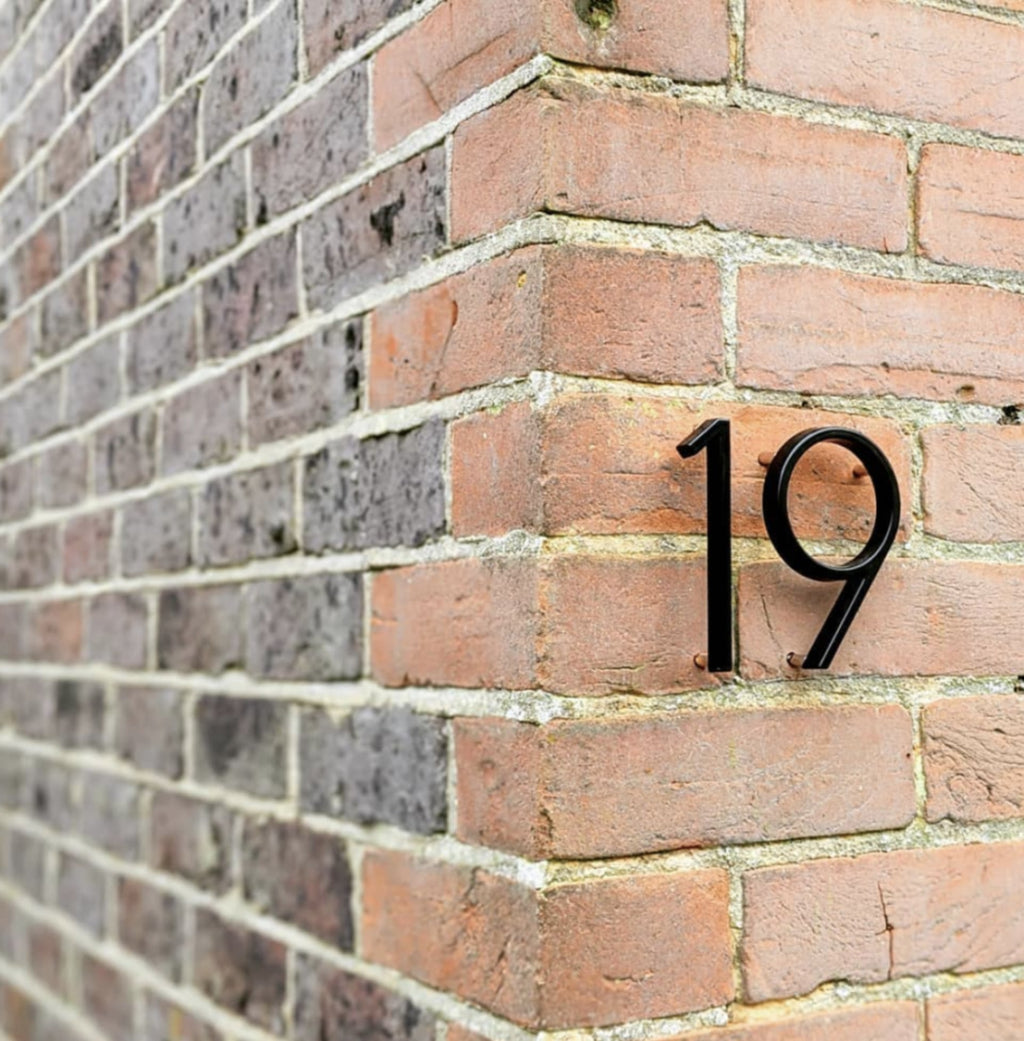 BLACK MODERN HOUSE NUMBERS | WEATHERPROOF