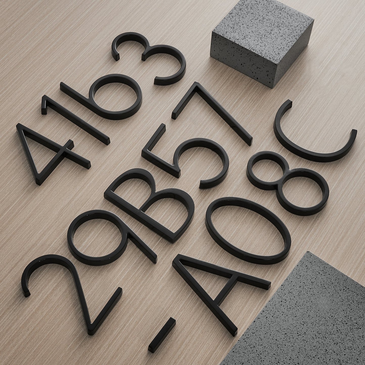 BLACK MODERN HOUSE NUMBERS | WEATHERPROOF