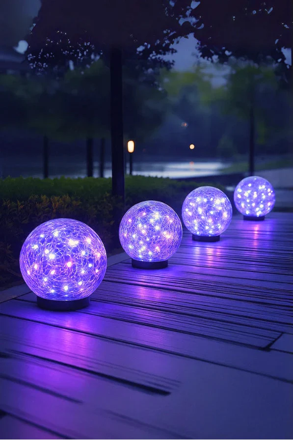 Solar Glass Cracked Light Ixie Orb  Enchanting Glow