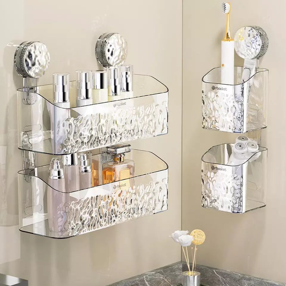 Étagère de salle de bain à ventouse étanche et sans perçage