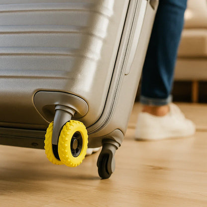 Durable suitcase wheel guard, protective design