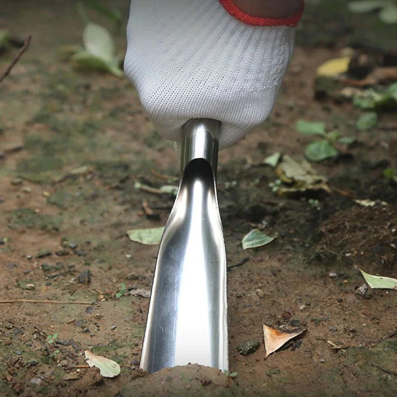Sturdy Stainless Steel Weeder, Ergonomic Wooden Handles