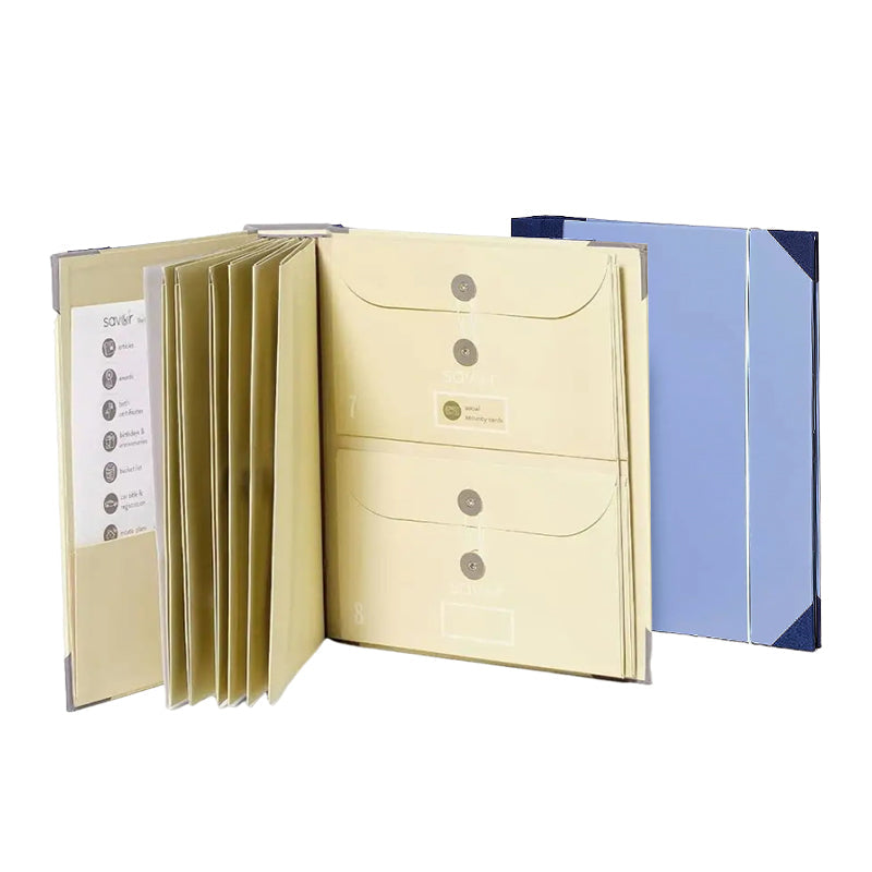Classeur à documents avec pochettes de rangement, motif « Au cas où je serais porté disparu »