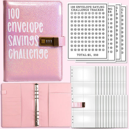 Savings Challenge Ledger With Password Lock  100-Day Budget Tracker