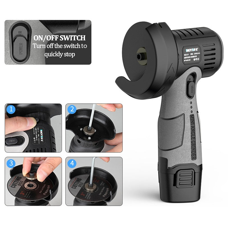 Mini Cordless Angle Grinder  12V Rechargeable