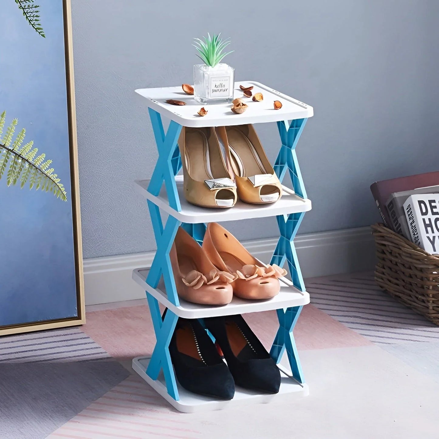 Space-Saving Shoe Rack, Foldable Design
