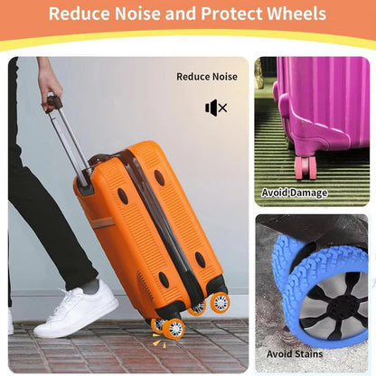 Durable suitcase wheel guard, protective design