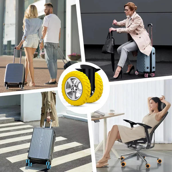 Durable suitcase wheel guard, protective design