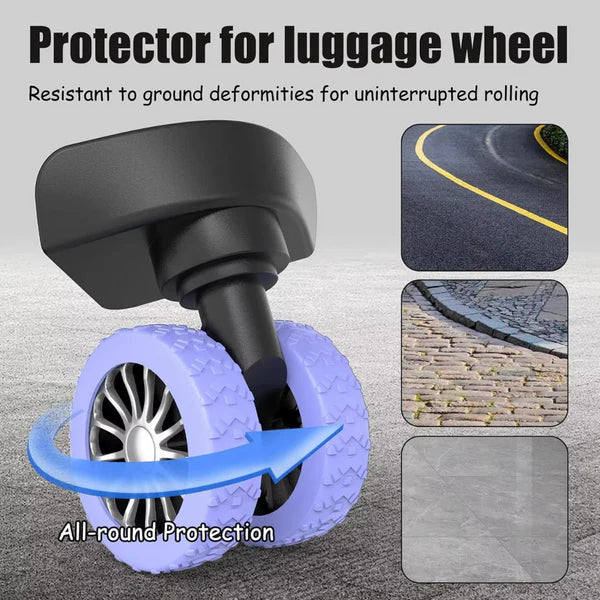 Durable suitcase wheel guard, protective design