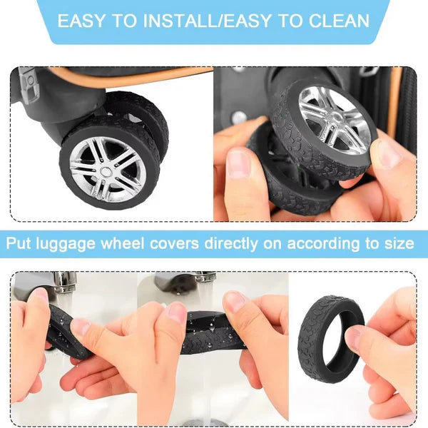 Durable suitcase wheel guard, protective design